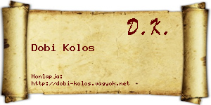 Dobi Kolos névjegykártya